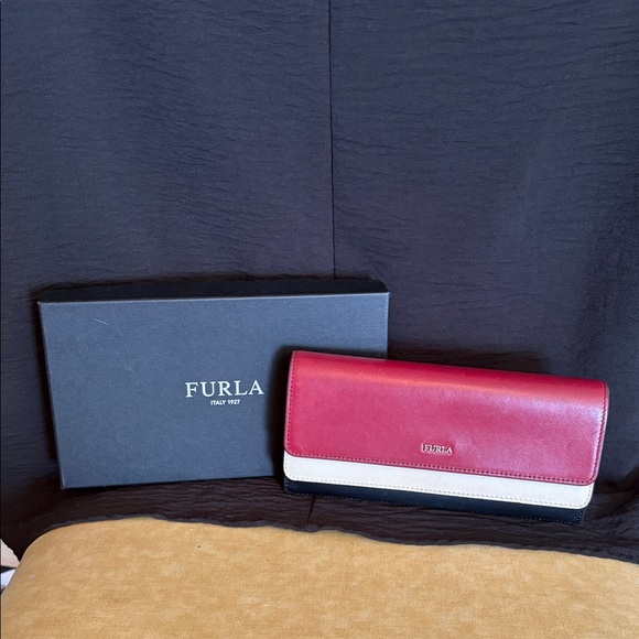 Furla Handbags - Furla Three-Tone Red, Black, and White Wallet